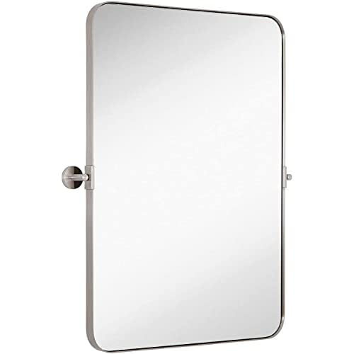 Silver Backed Adjustable Moving & Tilting Wall Mirror Adjustable 22 x 30 Hamilton Hills Silver Metal Surrounded Round Pivot Mirror Silver Backed Adjustable Moving & Tilting Wall Mirror Adjustable 22 x 30 Hamilton Hills Silver Metal Surrounded Round Pivot Mirror